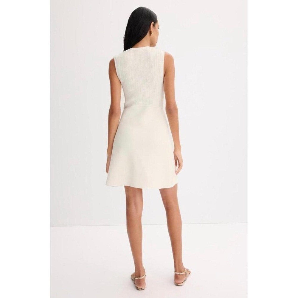 Sandro Cream Sleeveless Button-Front Knit Dress - Picture 2 of 8